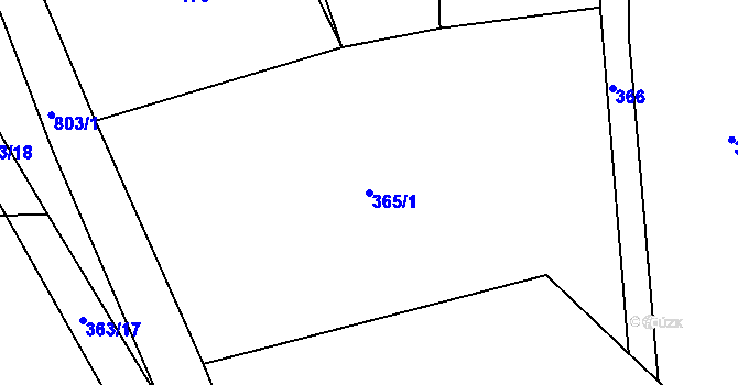 Parcela st. 365/1 v KÚ Píšť u Humpolce, Katastrální mapa