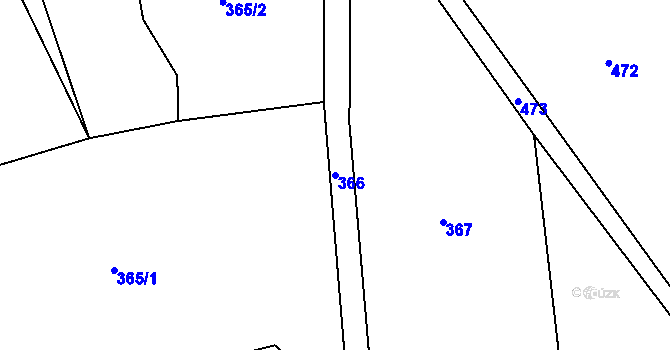 Parcela st. 366 v KÚ Píšť u Humpolce, Katastrální mapa