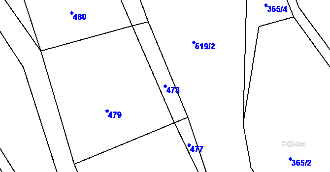Parcela st. 478 v KÚ Píšť u Humpolce, Katastrální mapa