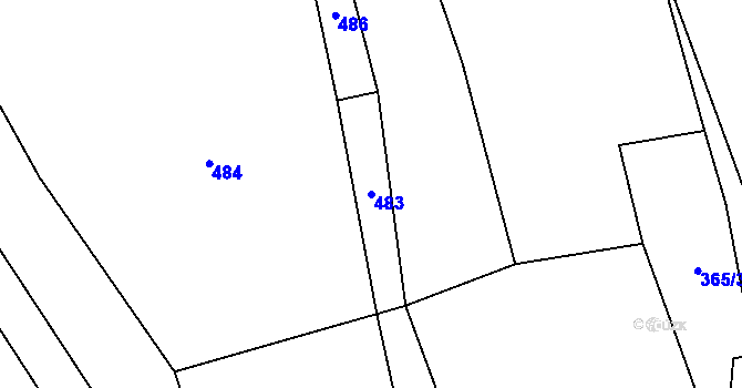 Parcela st. 483 v KÚ Píšť u Humpolce, Katastrální mapa