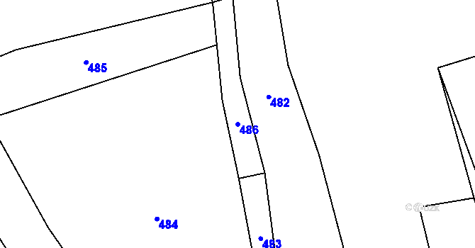 Parcela st. 486 v KÚ Píšť u Humpolce, Katastrální mapa