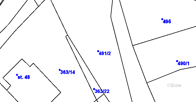 Parcela st. 491/2 v KÚ Píšť u Humpolce, Katastrální mapa