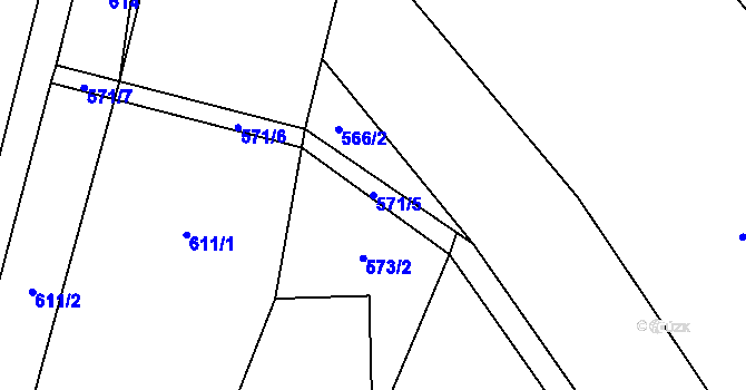 Parcela st. 571/5 v KÚ Píšť u Humpolce, Katastrální mapa