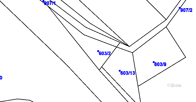 Parcela st. 603/2 v KÚ Píšť u Humpolce, Katastrální mapa