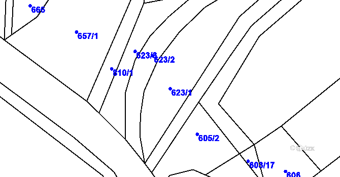 Parcela st. 623/1 v KÚ Píšť u Humpolce, Katastrální mapa