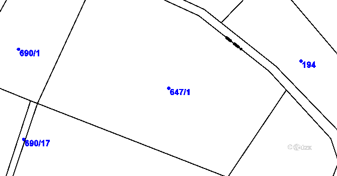 Parcela st. 647/1 v KÚ Píšť u Humpolce, Katastrální mapa