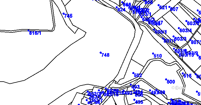 Parcela st. 748 v KÚ Píšť u Humpolce, Katastrální mapa