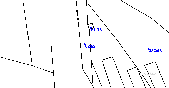 Parcela st. 822/2 v KÚ Píšť u Humpolce, Katastrální mapa