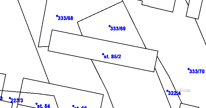 Parcela st. 85/2 v KÚ Píšť u Humpolce, Katastrální mapa