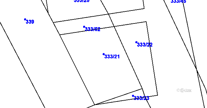 Parcela st. 333/21 v KÚ Píšť u Humpolce, Katastrální mapa