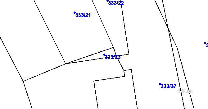 Parcela st. 333/23 v KÚ Píšť u Humpolce, Katastrální mapa