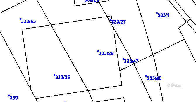 Parcela st. 333/26 v KÚ Píšť u Humpolce, Katastrální mapa