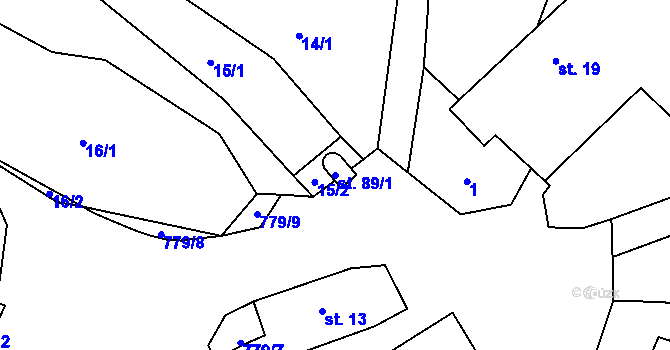 Parcela st. 89/1 v KÚ Píšť u Humpolce, Katastrální mapa