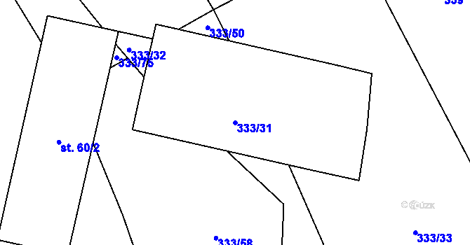 Parcela st. 333/31 v KÚ Píšť u Humpolce, Katastrální mapa