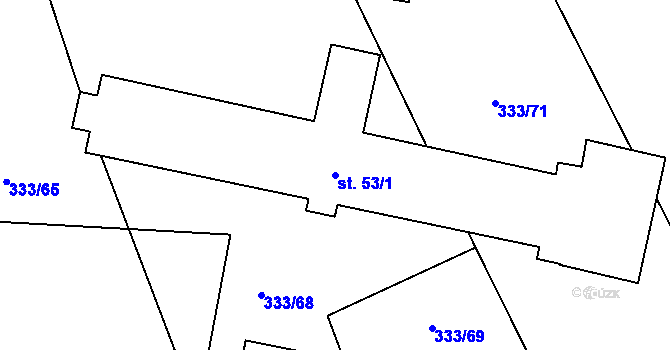 Parcela st. 53/1 v KÚ Píšť u Humpolce, Katastrální mapa