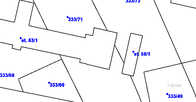 Parcela st. 53/2 v KÚ Píšť u Humpolce, Katastrální mapa
