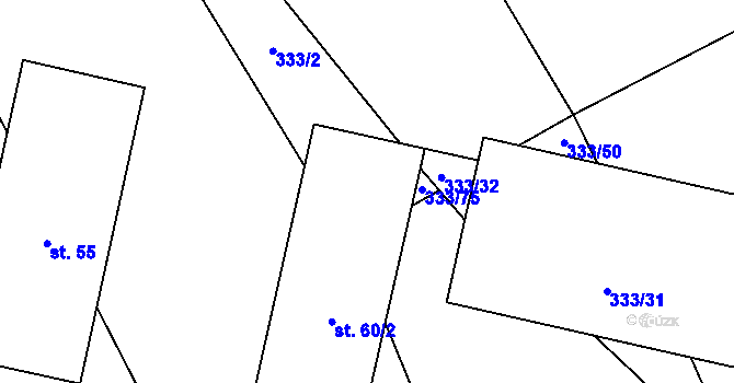 Parcela st. 60/1 v KÚ Píšť u Humpolce, Katastrální mapa