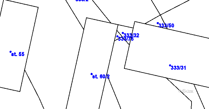 Parcela st. 60/3 v KÚ Píšť u Humpolce, Katastrální mapa
