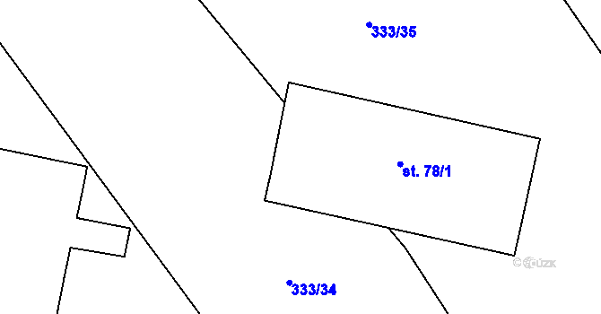 Parcela st. 78/2 v KÚ Píšť u Humpolce, Katastrální mapa