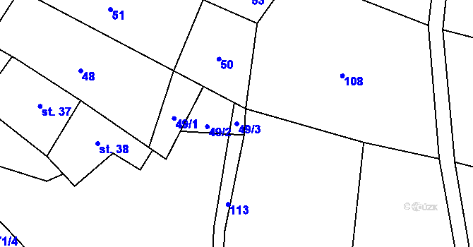 Parcela st. 49/3 v KÚ Píšť u Humpolce, Katastrální mapa