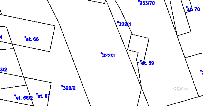Parcela st. 322/3 v KÚ Píšť u Humpolce, Katastrální mapa