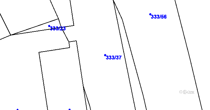 Parcela st. 333/37 v KÚ Píšť u Humpolce, Katastrální mapa