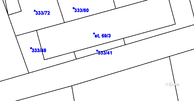 Parcela st. 333/41 v KÚ Píšť u Humpolce, Katastrální mapa