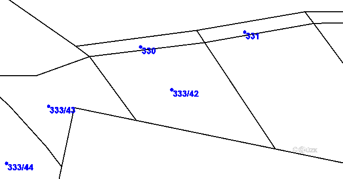 Parcela st. 333/42 v KÚ Píšť u Humpolce, Katastrální mapa