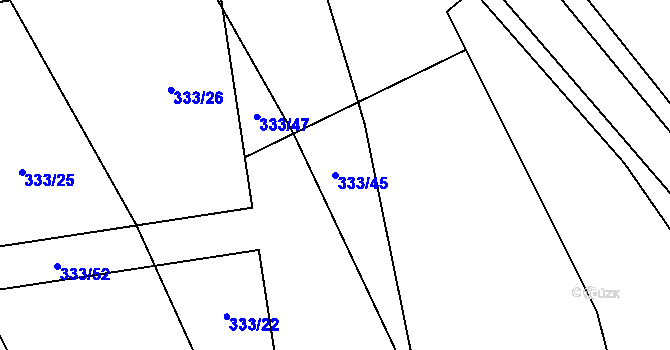 Parcela st. 333/45 v KÚ Píšť u Humpolce, Katastrální mapa