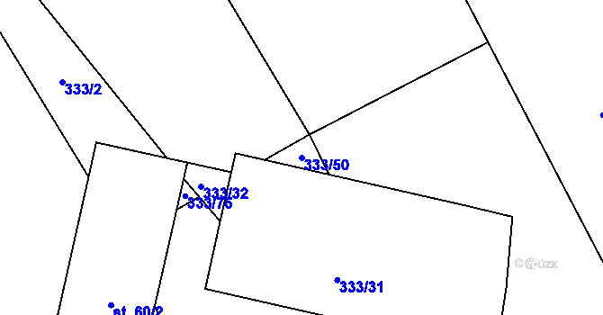 Parcela st. 333/50 v KÚ Píšť u Humpolce, Katastrální mapa
