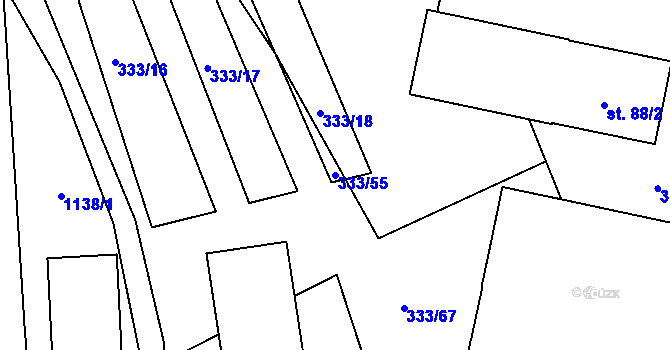 Parcela st. 333/55 v KÚ Píšť u Humpolce, Katastrální mapa