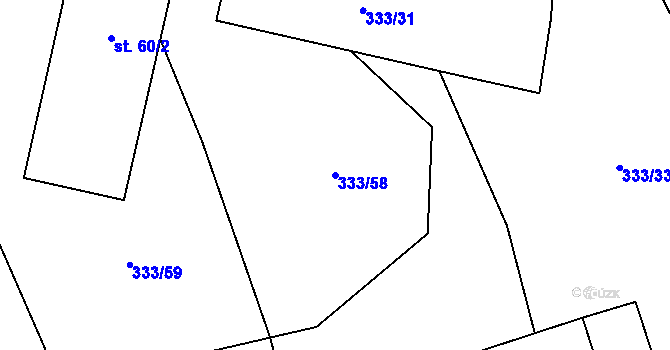 Parcela st. 333/58 v KÚ Píšť u Humpolce, Katastrální mapa