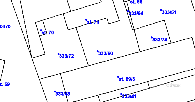 Parcela st. 333/60 v KÚ Píšť u Humpolce, Katastrální mapa