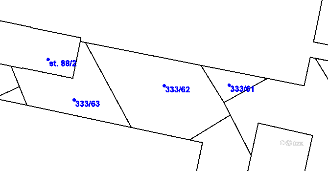 Parcela st. 333/62 v KÚ Píšť u Humpolce, Katastrální mapa