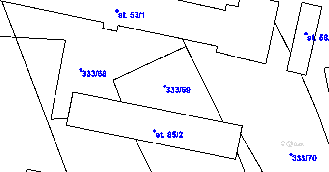 Parcela st. 333/69 v KÚ Píšť u Humpolce, Katastrální mapa