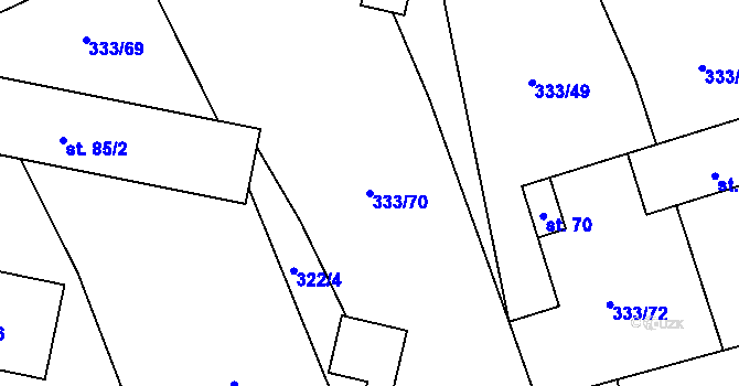 Parcela st. 333/70 v KÚ Píšť u Humpolce, Katastrální mapa