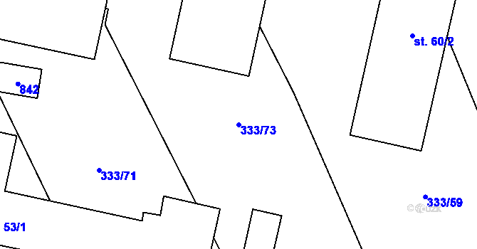 Parcela st. 333/73 v KÚ Píšť u Humpolce, Katastrální mapa
