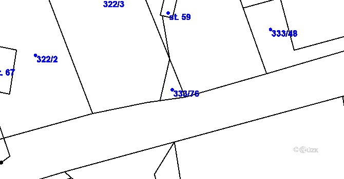 Parcela st. 333/76 v KÚ Píšť u Humpolce, Katastrální mapa