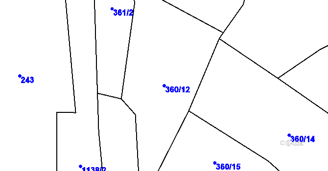 Parcela st. 360/12 v KÚ Píšť u Humpolce, Katastrální mapa