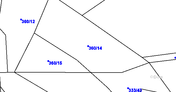 Parcela st. 360/14 v KÚ Píšť u Humpolce, Katastrální mapa