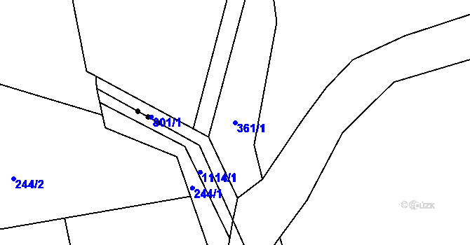 Parcela st. 361/1 v KÚ Píšť u Humpolce, Katastrální mapa