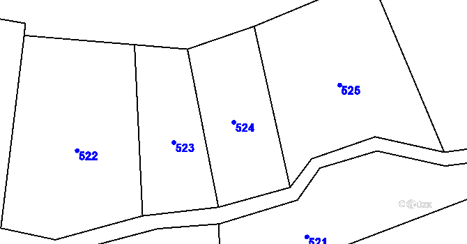 Parcela st. 524 v KÚ Píšť u Humpolce, Katastrální mapa