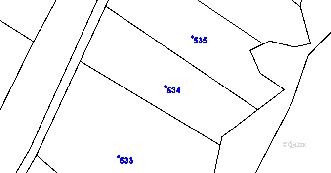 Parcela st. 534 v KÚ Píšť u Humpolce, Katastrální mapa