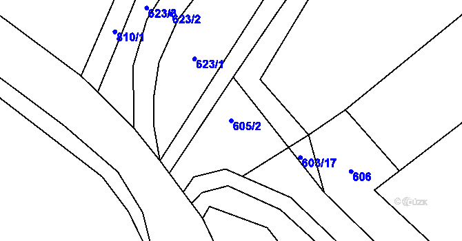 Parcela st. 605/2 v KÚ Píšť u Humpolce, Katastrální mapa