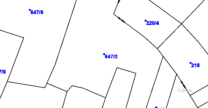 Parcela st. 647/2 v KÚ Píšť u Humpolce, Katastrální mapa