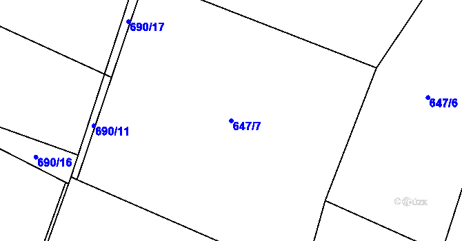 Parcela st. 647/7 v KÚ Píšť u Humpolce, Katastrální mapa