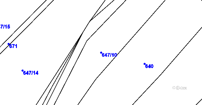 Parcela st. 647/10 v KÚ Píšť u Humpolce, Katastrální mapa