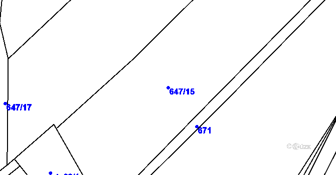 Parcela st. 647/15 v KÚ Píšť u Humpolce, Katastrální mapa