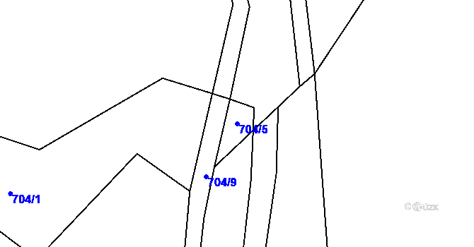Parcela st. 704/5 v KÚ Píšť u Humpolce, Katastrální mapa