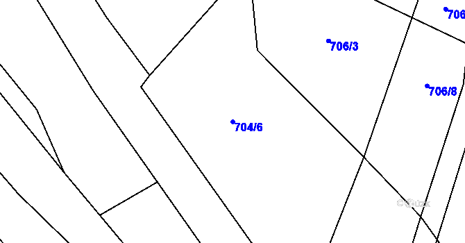 Parcela st. 704/6 v KÚ Píšť u Humpolce, Katastrální mapa